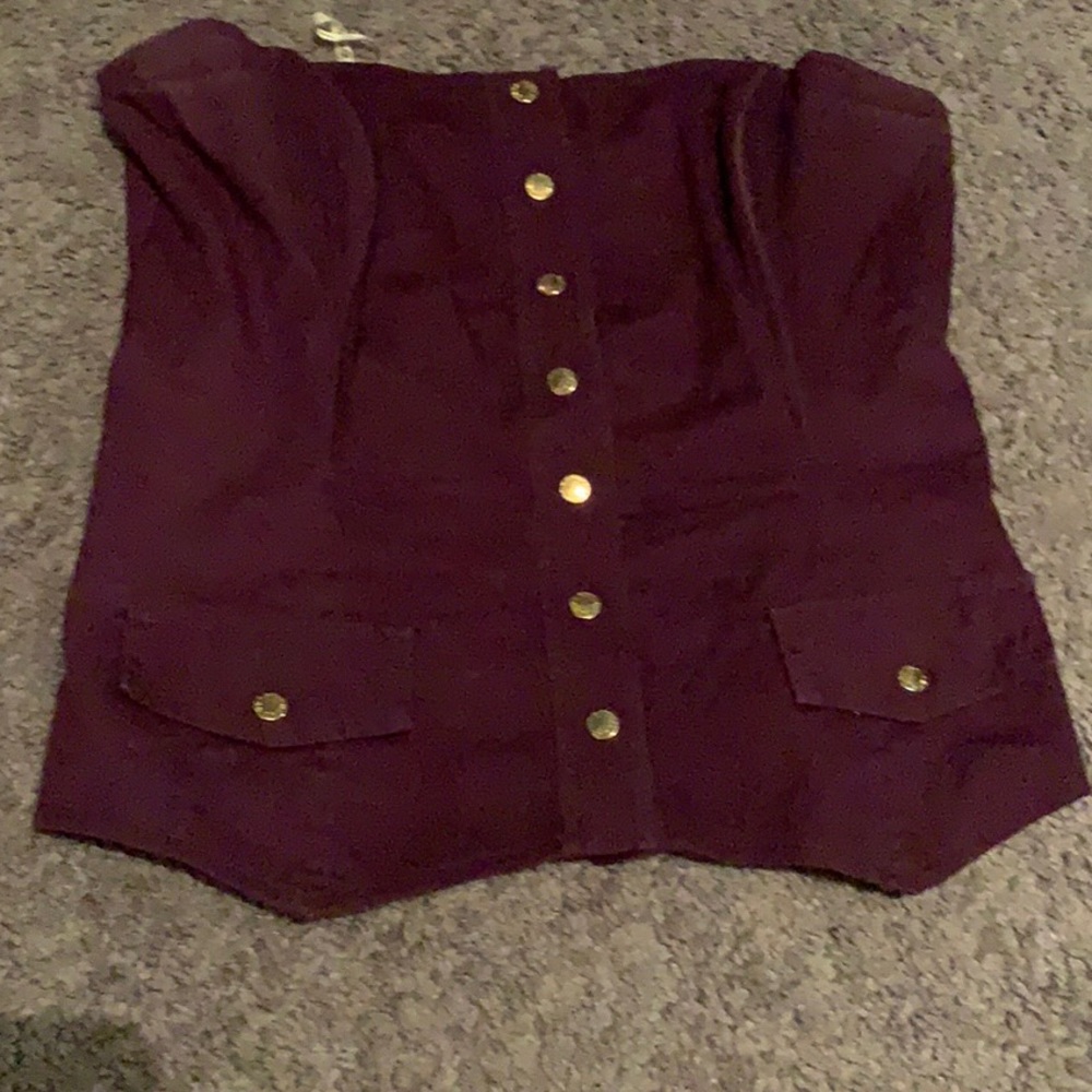 Purple Button Down Corset by Guess